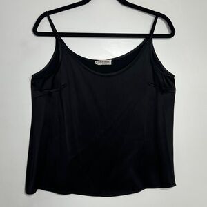 Giorgio Armani Sz 10 Satin Loose Black Tank Top Blouse